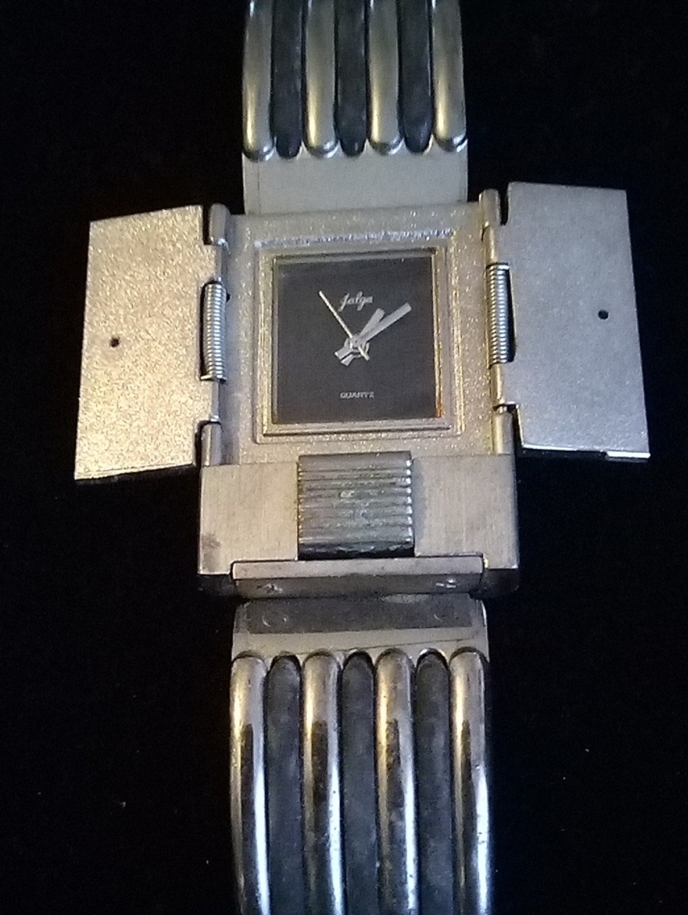 Stainless StellSilver-Tone Men's Hidden Dial Bracelet Smartwatch